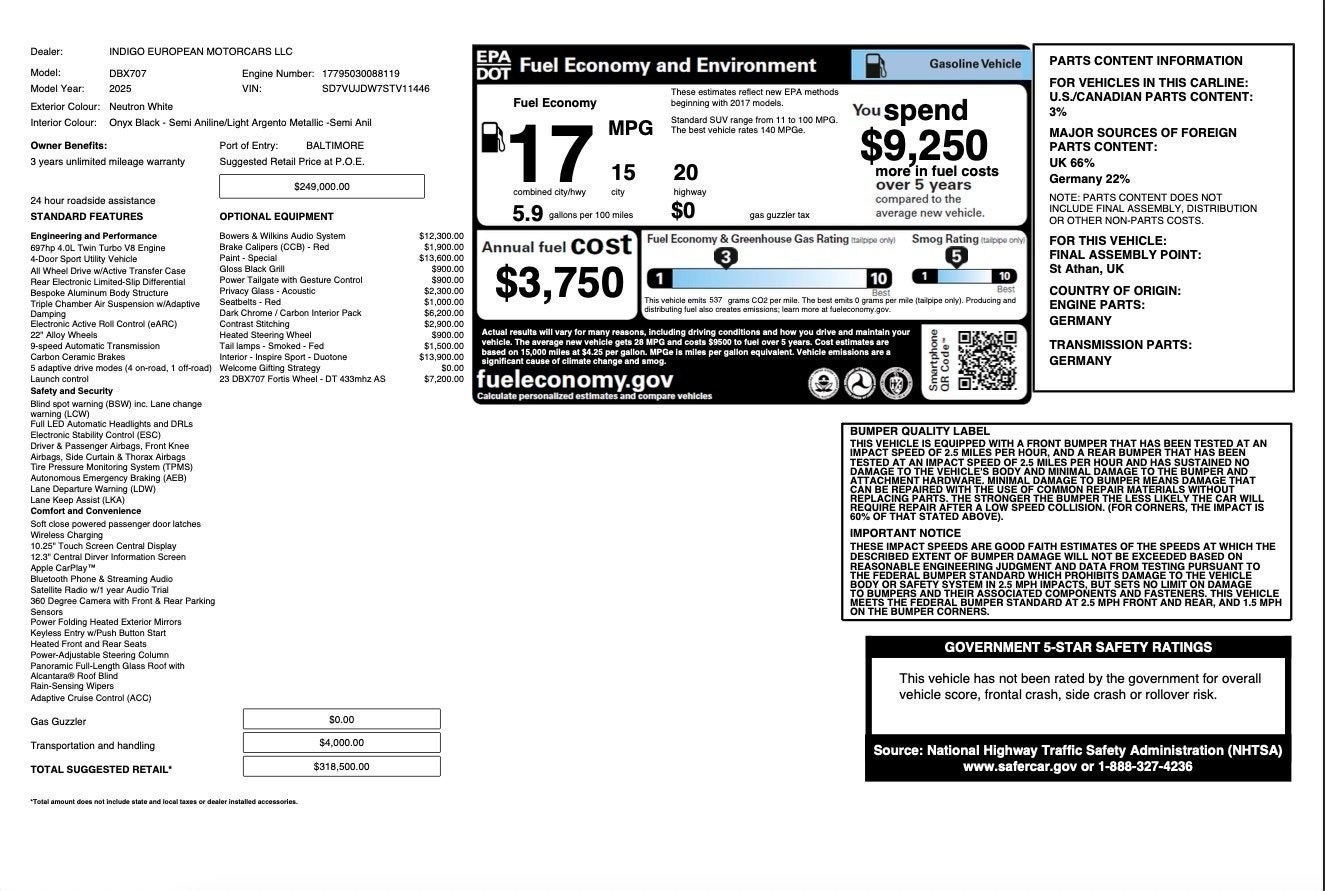 2025 Aston Martin DBX 707 707