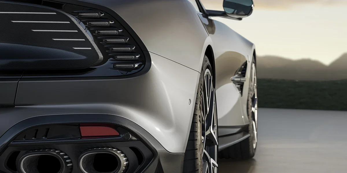 Detail view of the Aston Martin Vanquish 25th Anniversary Edition.