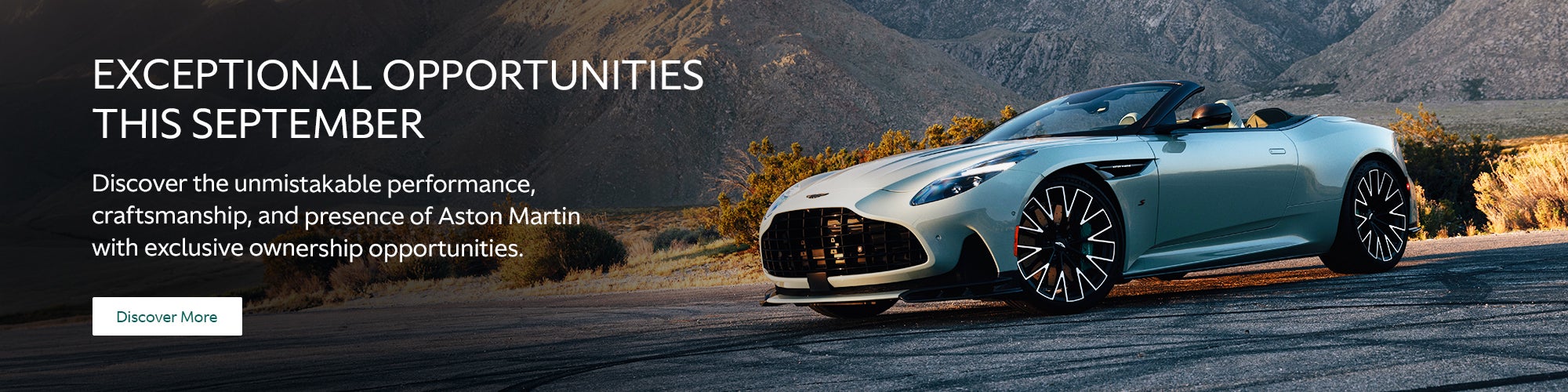Exceptional Opportunities for September at Aston Martin 