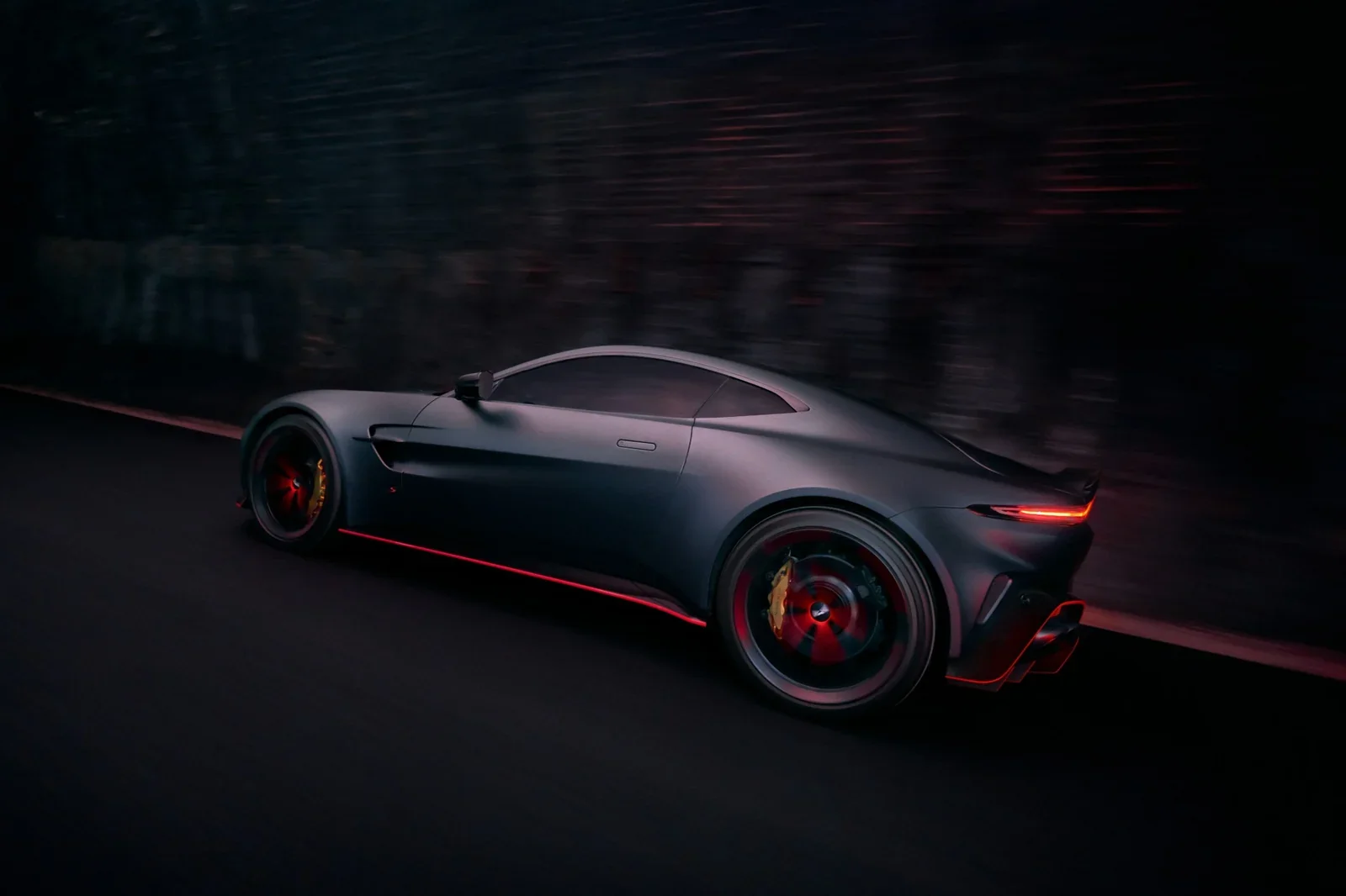 Aston Martin Vantage S side driving view