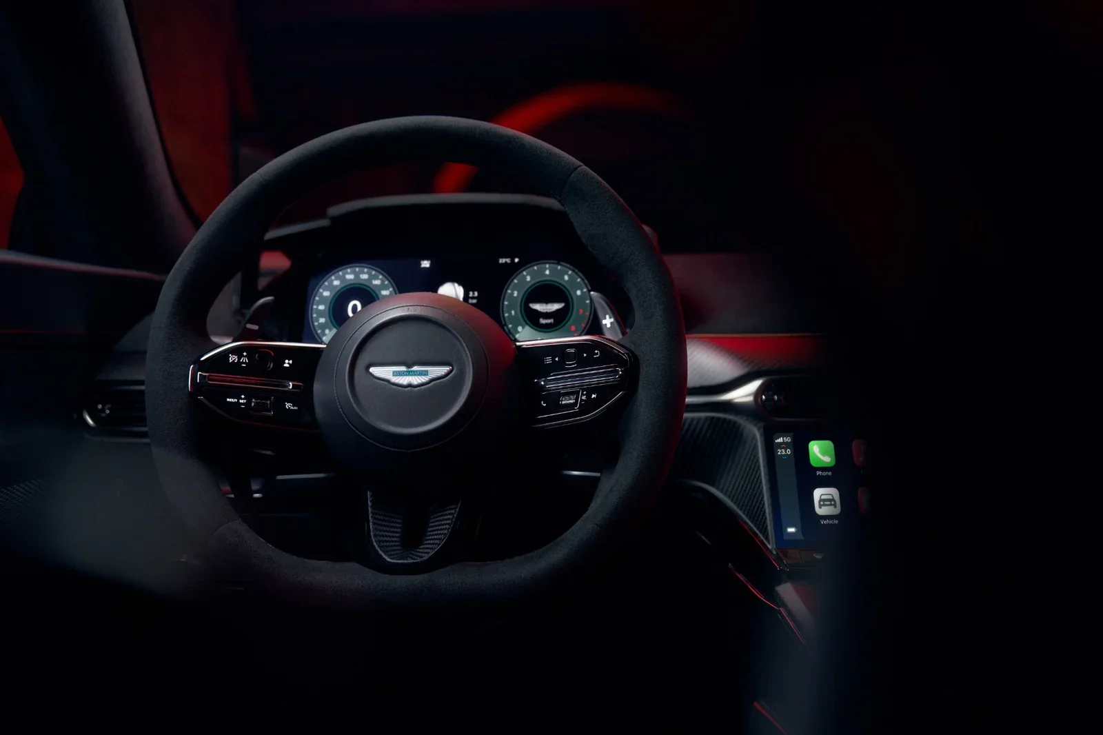 Aston Martin Vantage S steering wheel display